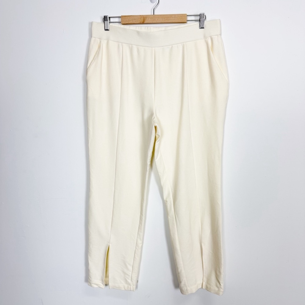 G By Giuliana Pants Womens XL Cream Pull On Stretch Pockets Split Hem